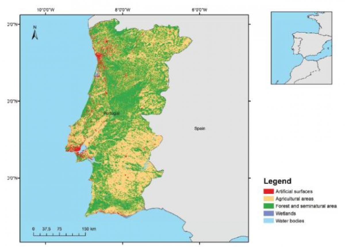 خريطة البرتغال الغابات
