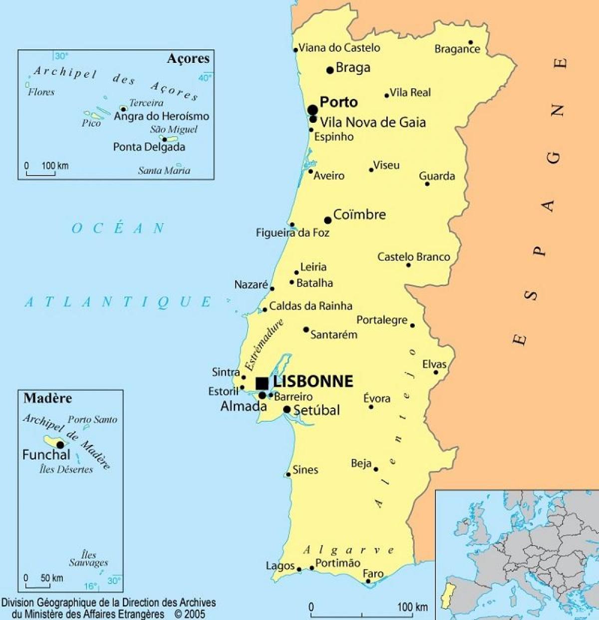 خريطة البرتغال الأزور