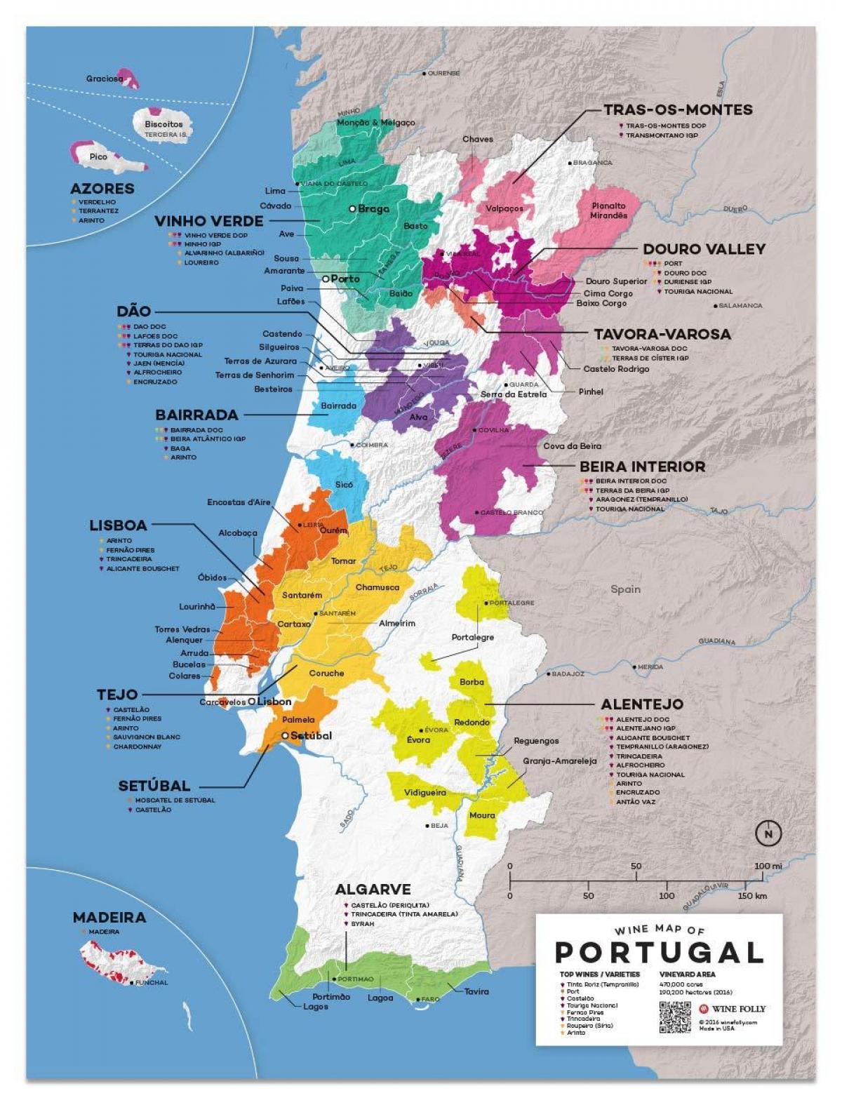 النبيذ خريطة البرتغال