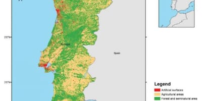 خريطة البرتغال الغابات