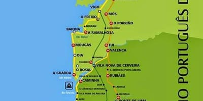البرتغالية camino الساحلية خريطة الطريق ، 