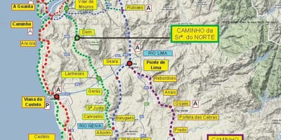 Camino البرتغالية خريطة